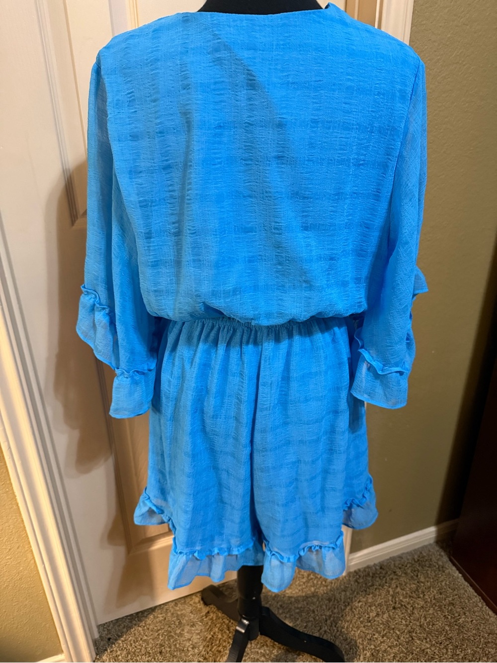 miami Bright Blue Tie-Front Ruffle R - Picture 6 of 16